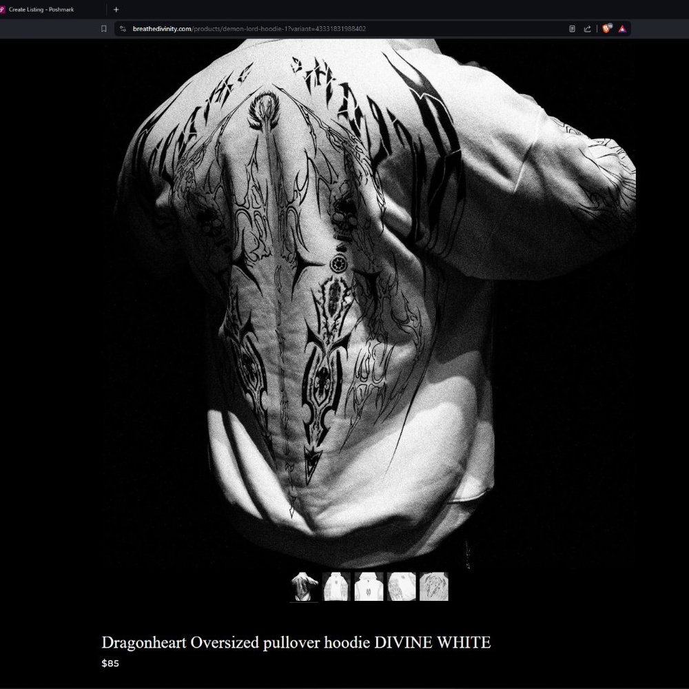 Dragonheart Oversized pullover hoodie DIVINE WHITE